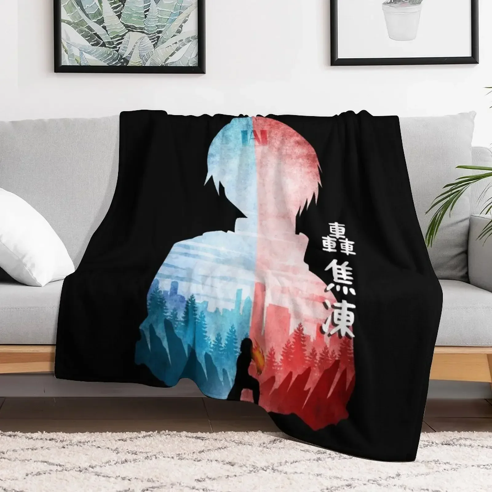 Aizawa Shouta Ice Fire Hero Academy #3 Throw Blanket Fashion Sofas Comforter Blankets