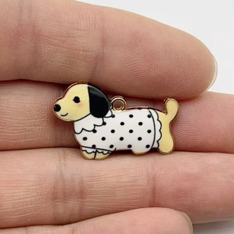 12pcs Cartoon Animal Sausage Dog Pendant DIY Earrings Keychain Necklace Pendant Accessories view 4
