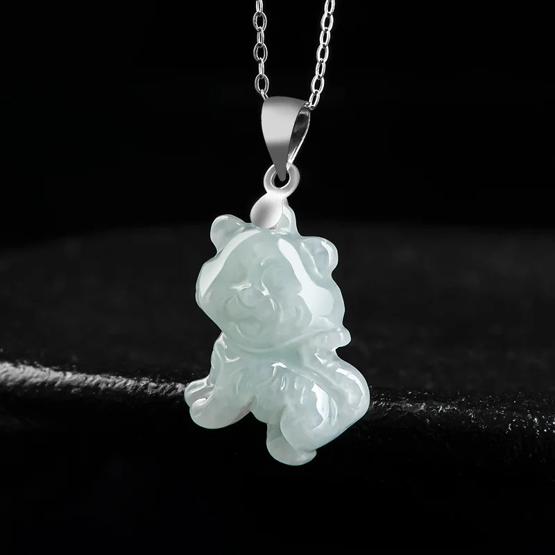 Burmese Natural A Jade Medium PiXiu Carved Pendant Necklace Gift Certificate