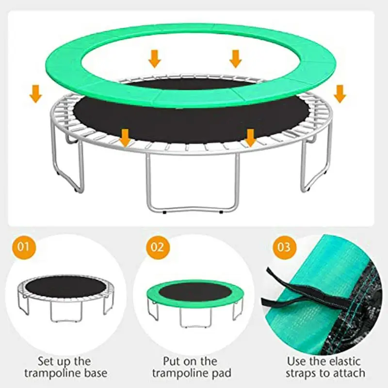 Anti-collision Trampoline Padding Replacement 12/13 ft Portable Trampoline Safety Spring Cover Trampoline Protective Pad