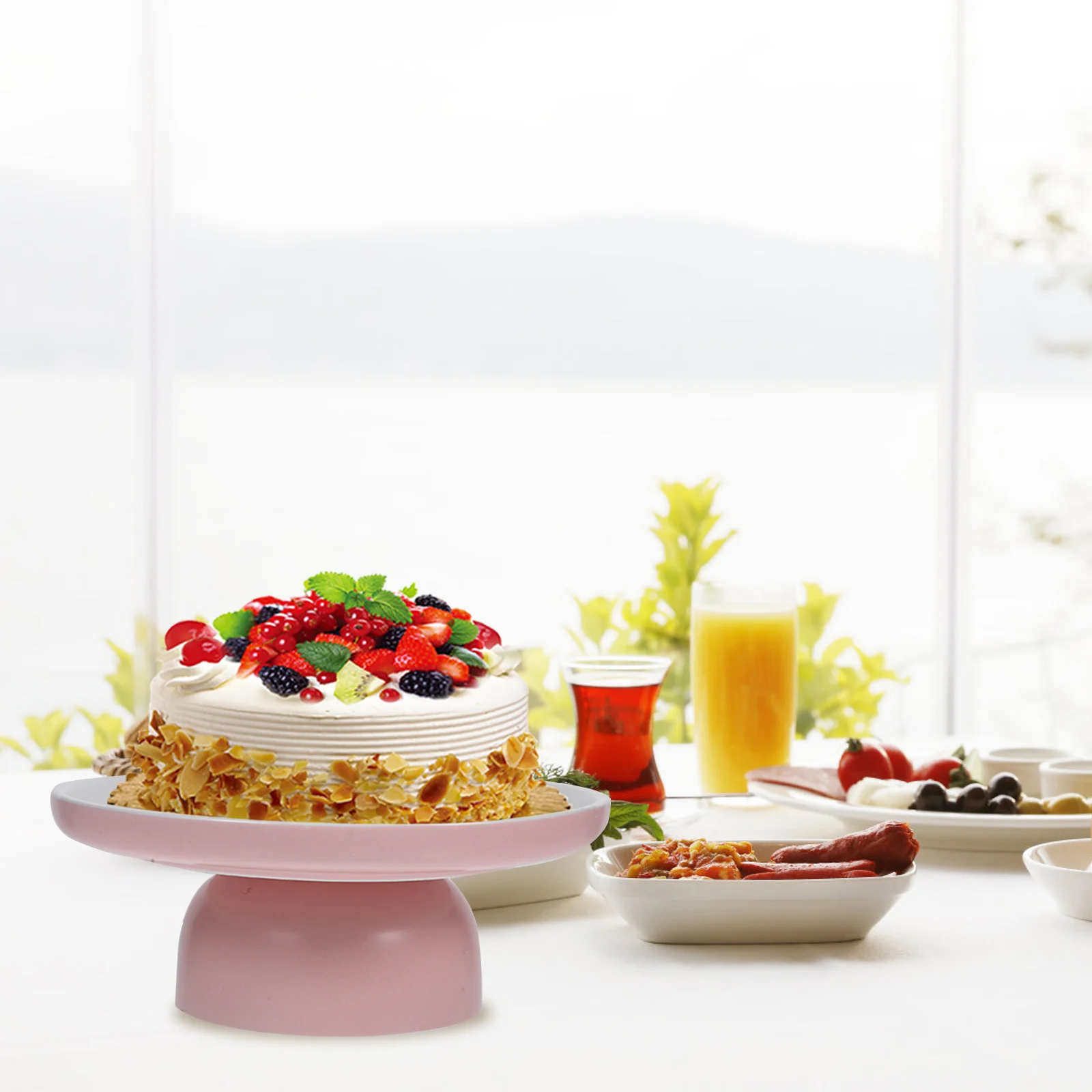 

Porcelain Cake Stand High Footed Tray Elegant Vintage Design Snack Dessert Plate Wear Resistant Dish Chocolate Display Stand