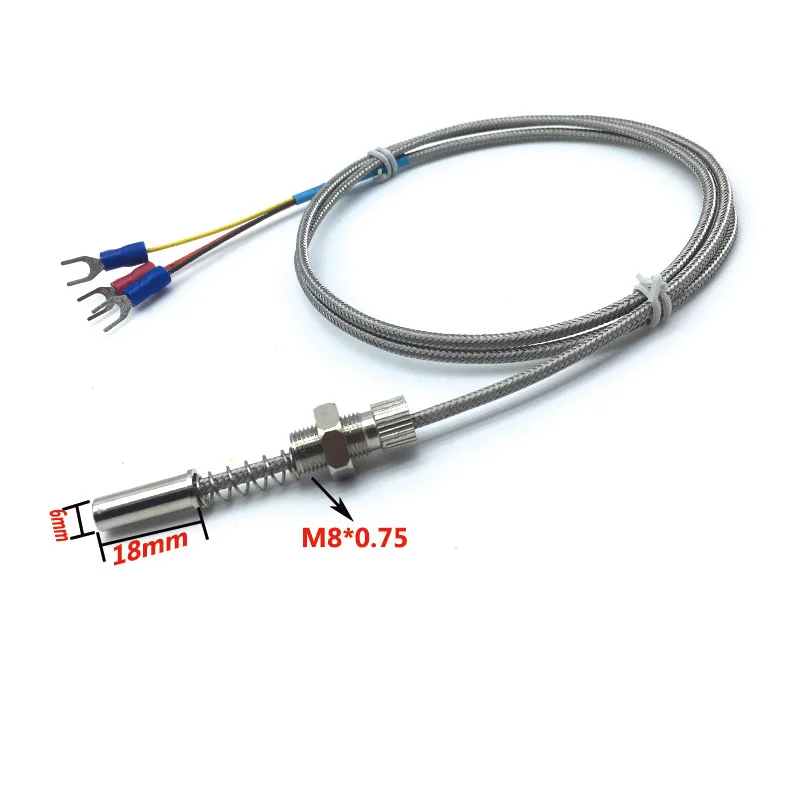Pt100 end face thermal resistance, high temperature resistance, waterproof, threaded fixed surface flat temperature sensor 420°C