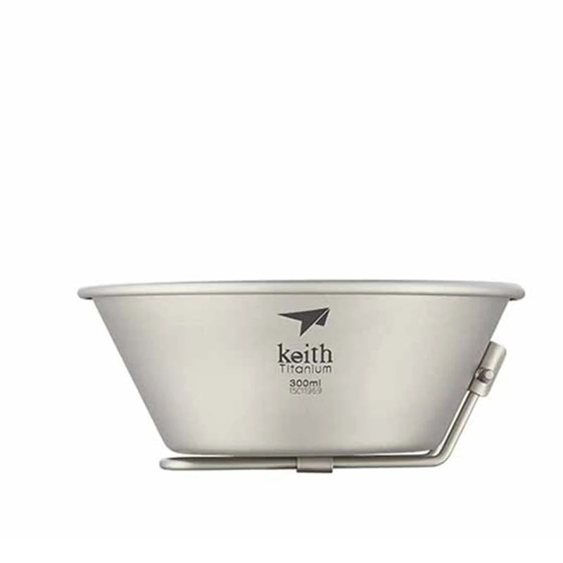 

Титановая миска Keith с одинарными стенками, 300 мл, для кемпинга, походов, пикников, легкая посуда для еды, Ti5320