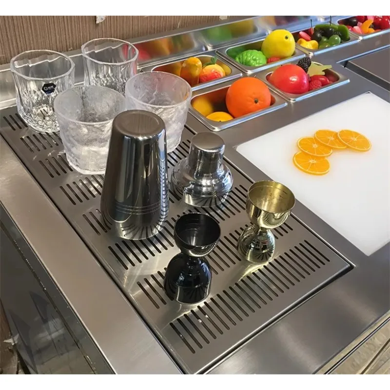 American Cocktail Refrigeration Drawer Foot Pedal Bartender Work Undercounter Bar Cocktail Bar Station