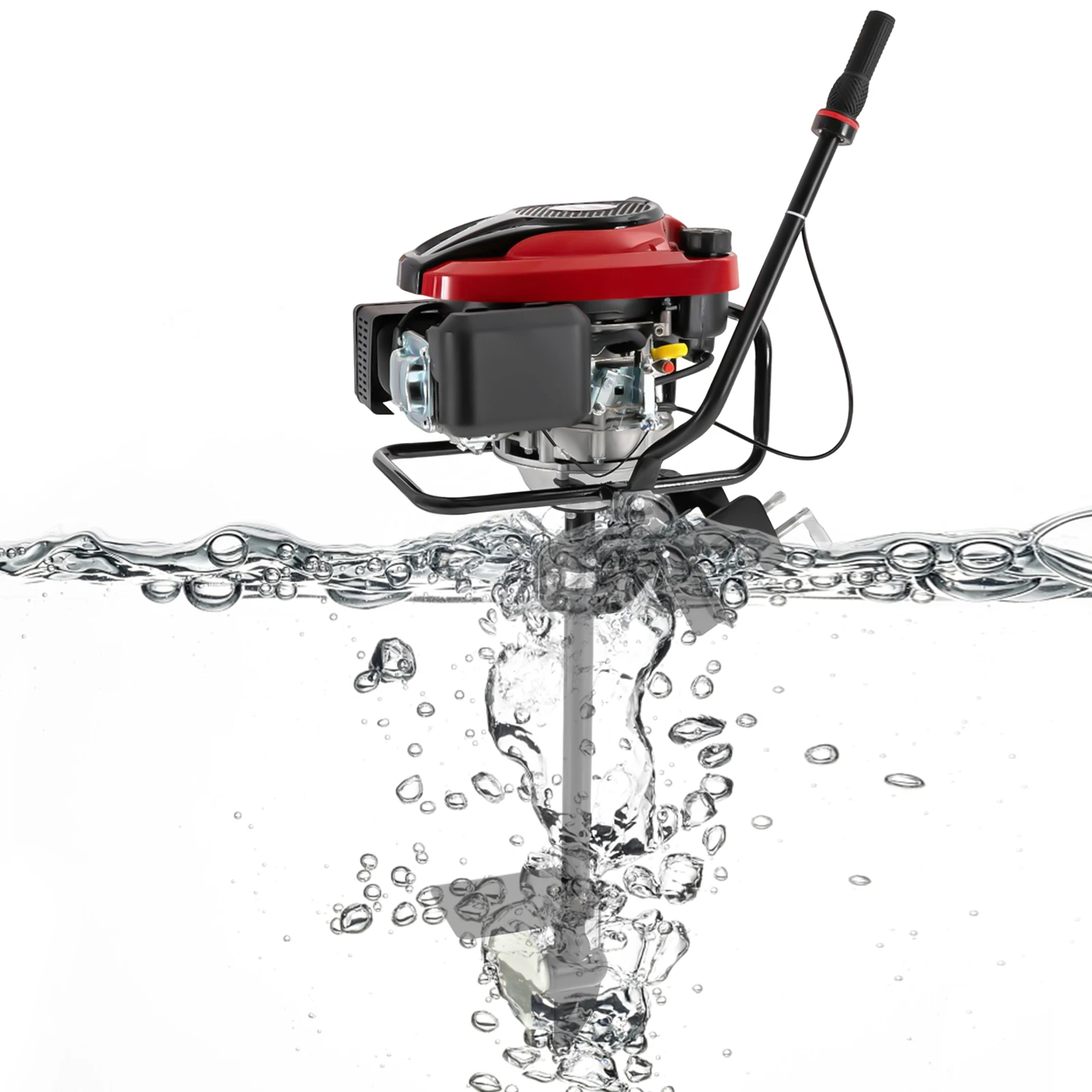 

4 Stroke 8HP 196CC Outboard Motors Boat Engine Boat Motor, Air Cooling System, TCI Ignition System, Hand-Pull Recoil Start