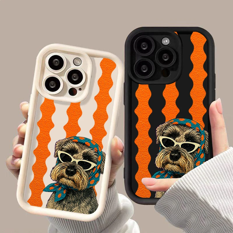 Cute Dog Striped Print Shockproof Phone Case for Xiaomi 14T 13T Pro 12T 15 14 pro 13 11 Lite 5G Shockproof Soft Silicone Cover view 6
