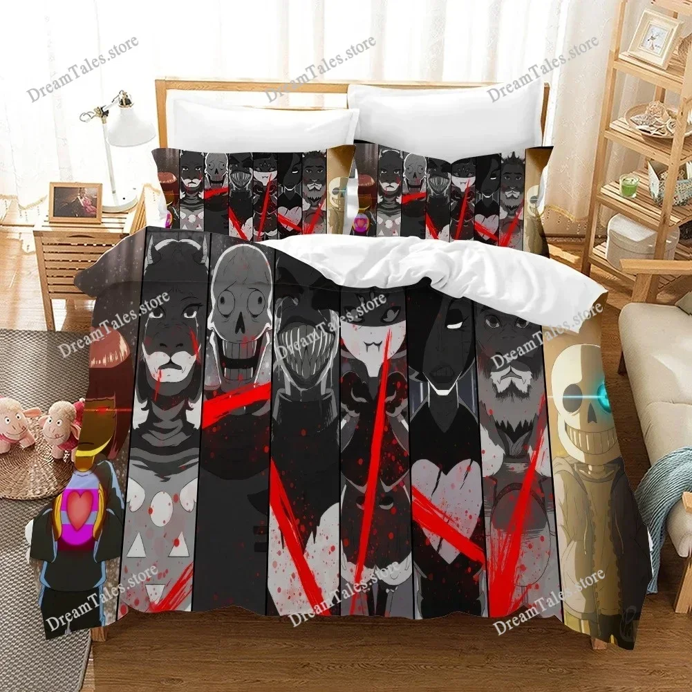 3D Print Undertale Game Frisk Sans Bedding Set Duvet Cover Bed Set Quilt Cover Pillowcase Comforter King Queen Size Boys Adult