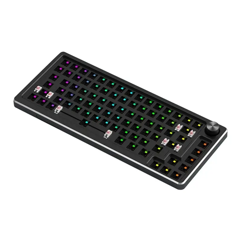 A60F-83 teclas Kit de teclado mecánico de aluminio con cable RGB intercambio en caliente teclados para juegos multifunción de Metal personalizados
