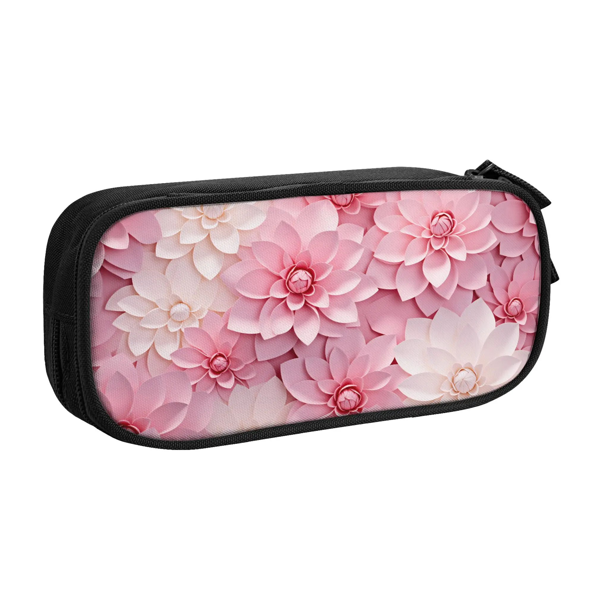 Kawaii Fashion Trend 3D Flowers Pencil Case for Boys Girls Large Capacity Luxury High 3D Floral Pencil Bag School Accessories