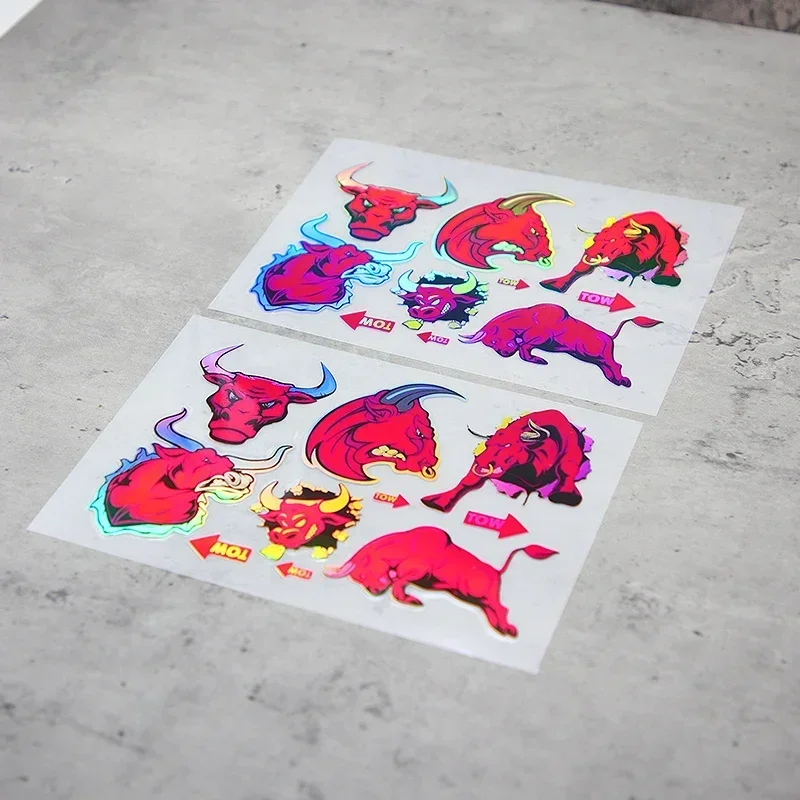 مجموعة واحدة من ملصقات الدراجات النارية بنمط الثور المجسم، ملصق بتصميم منفعل للدراجات النارية، ملحق التخصيص الخارجي