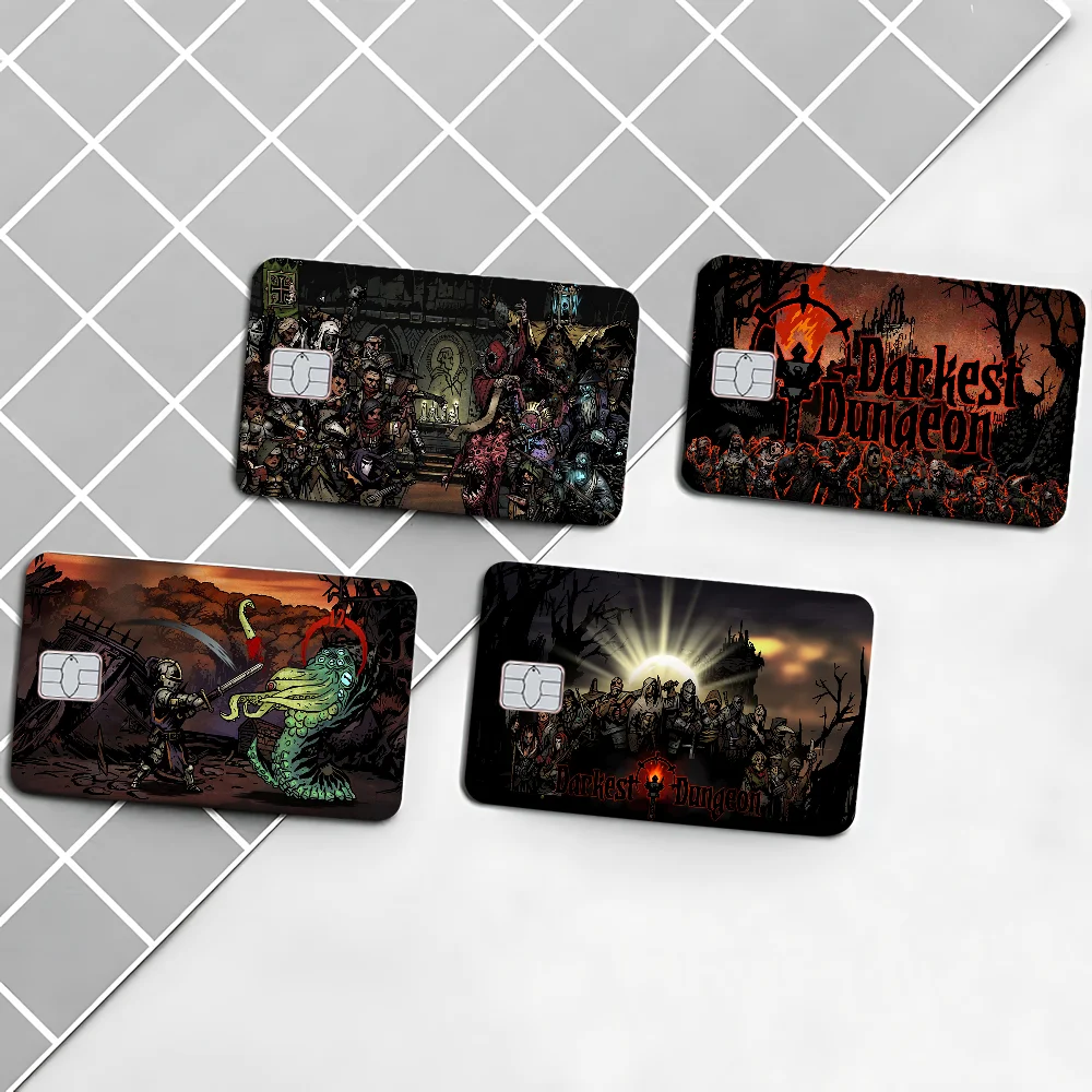 ملصقات جلدية لبطاقة الائتمان الكرتونية Darkest Dungeon لبطاقة البنك والحافلة المتروية ملصق مقاوم للماء هدية للنساء