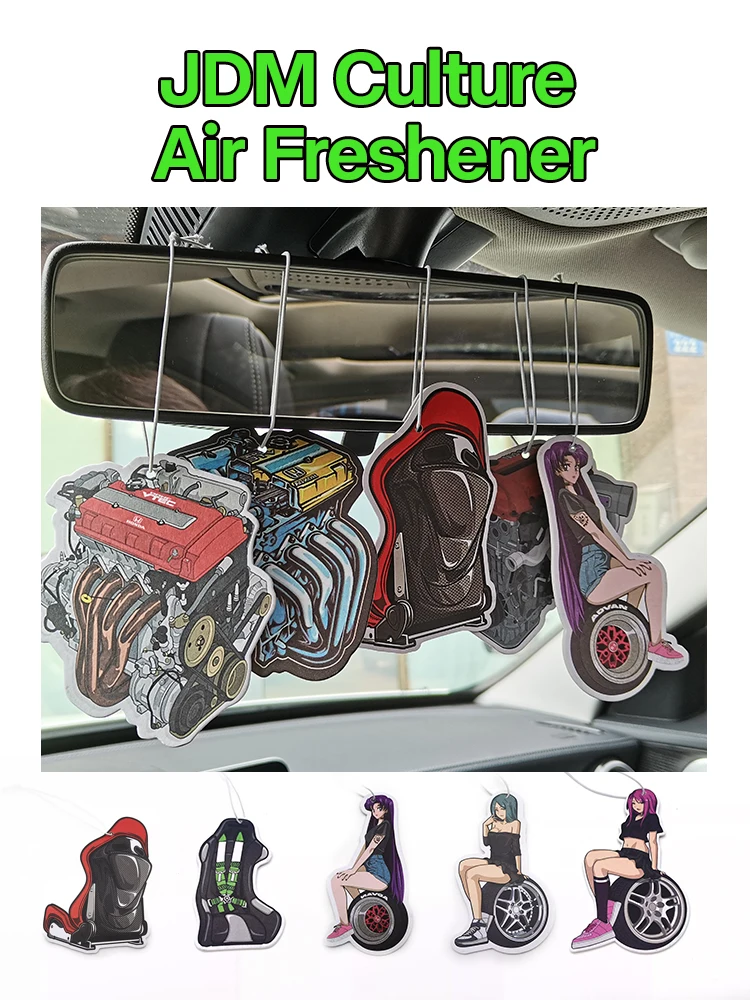 

JDM Culture Racing Car Engine Air Freshener Hanging Rear View Solid Paper Diffuser Interior Accessories Pendant