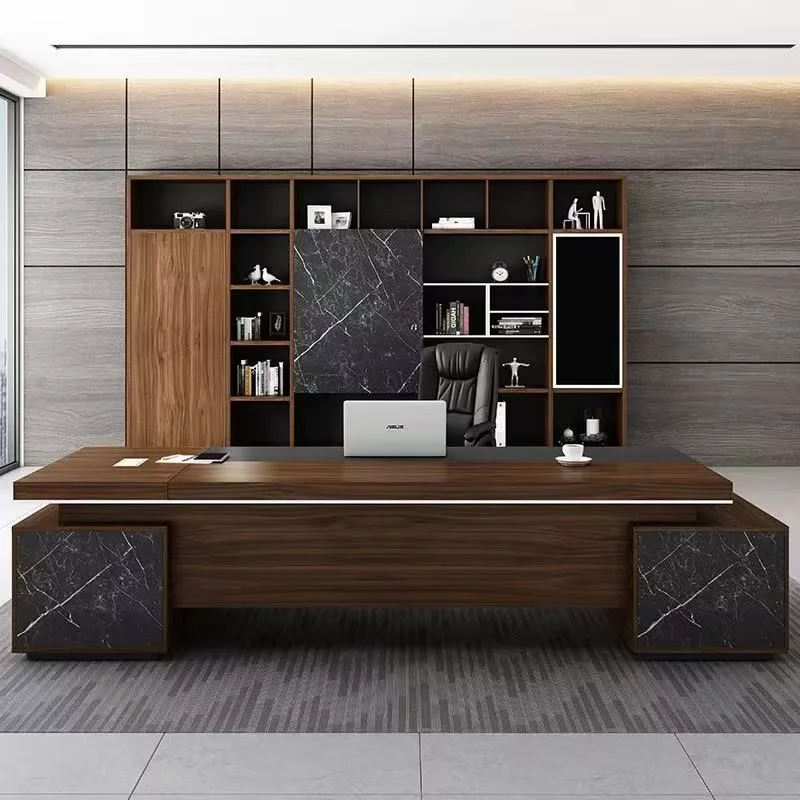 Modern Office Executive Desk Classic L-Shaped Boss Desk For Home Dining School Or Bedroom Use