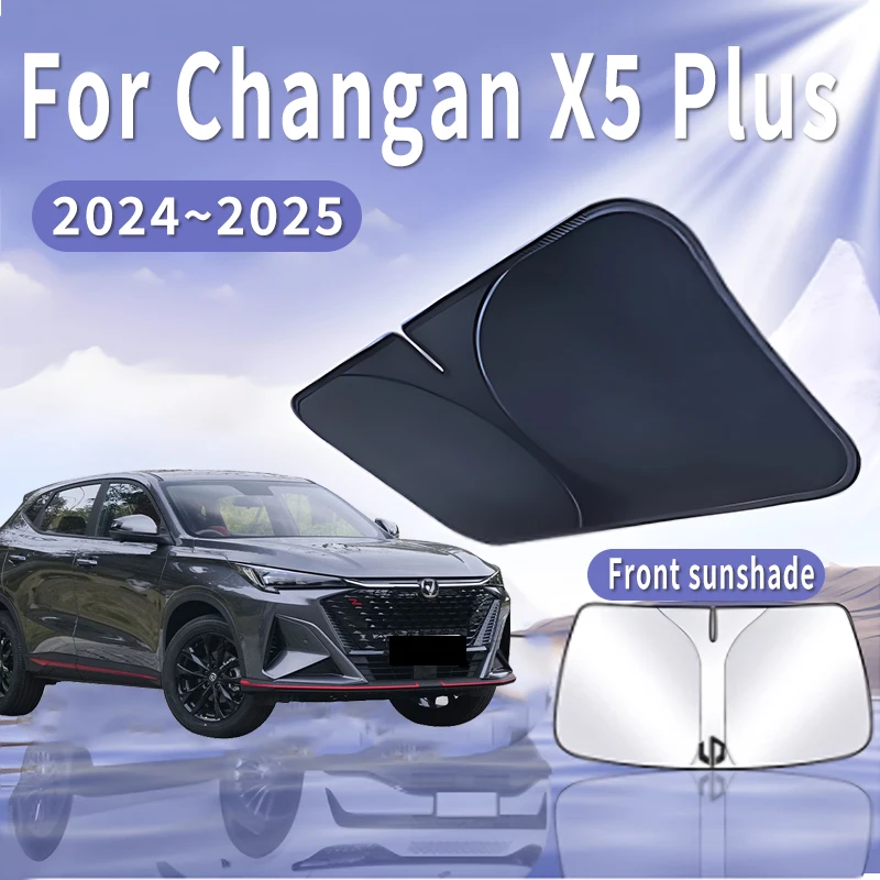 

Foldable Car Sun Visor For Changan X5 Plus 2024 2025 Front Windshield Sunshade Heat Insulation Summer Cooling Auto Accessories