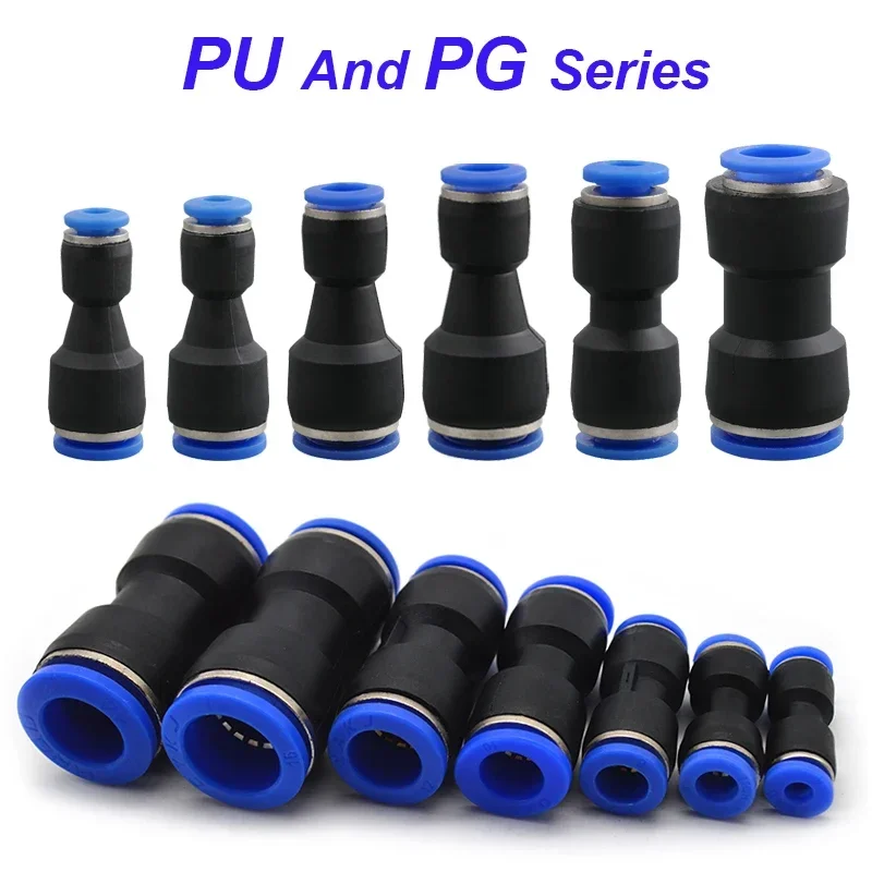 Pu Pneumatic Fittings Plastic Connector PG 4mm 6mm 8mm 10/12/14mm 16mmAir water Hose Tube Push in Straight Gas Quick Connectors