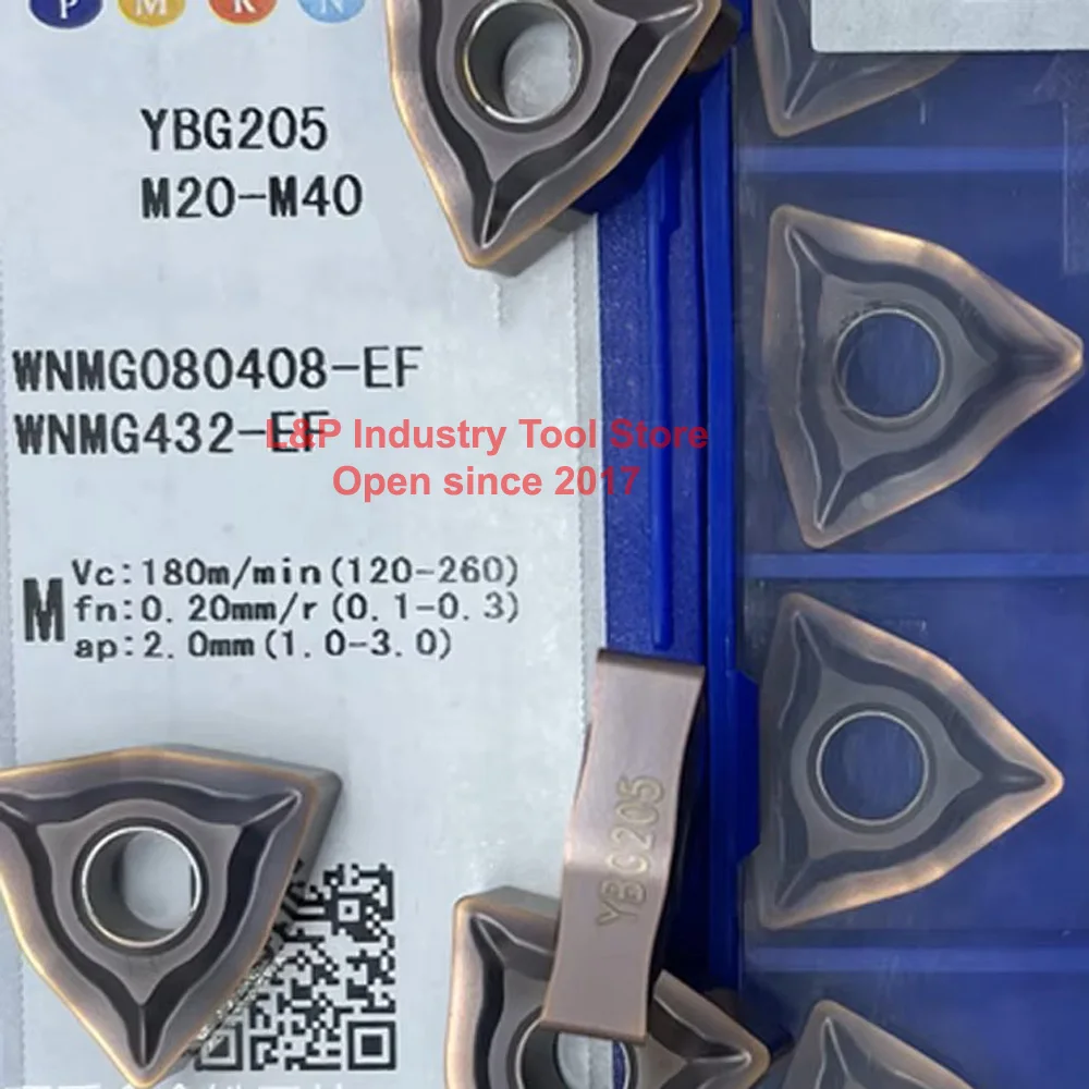 Peças originais da máquina do torno do metal cnc WNMG080404-EF WNMG080408-EF ybg205 ybg205h ybm153/215 placas de carboneto torneamento ferramenta de corte