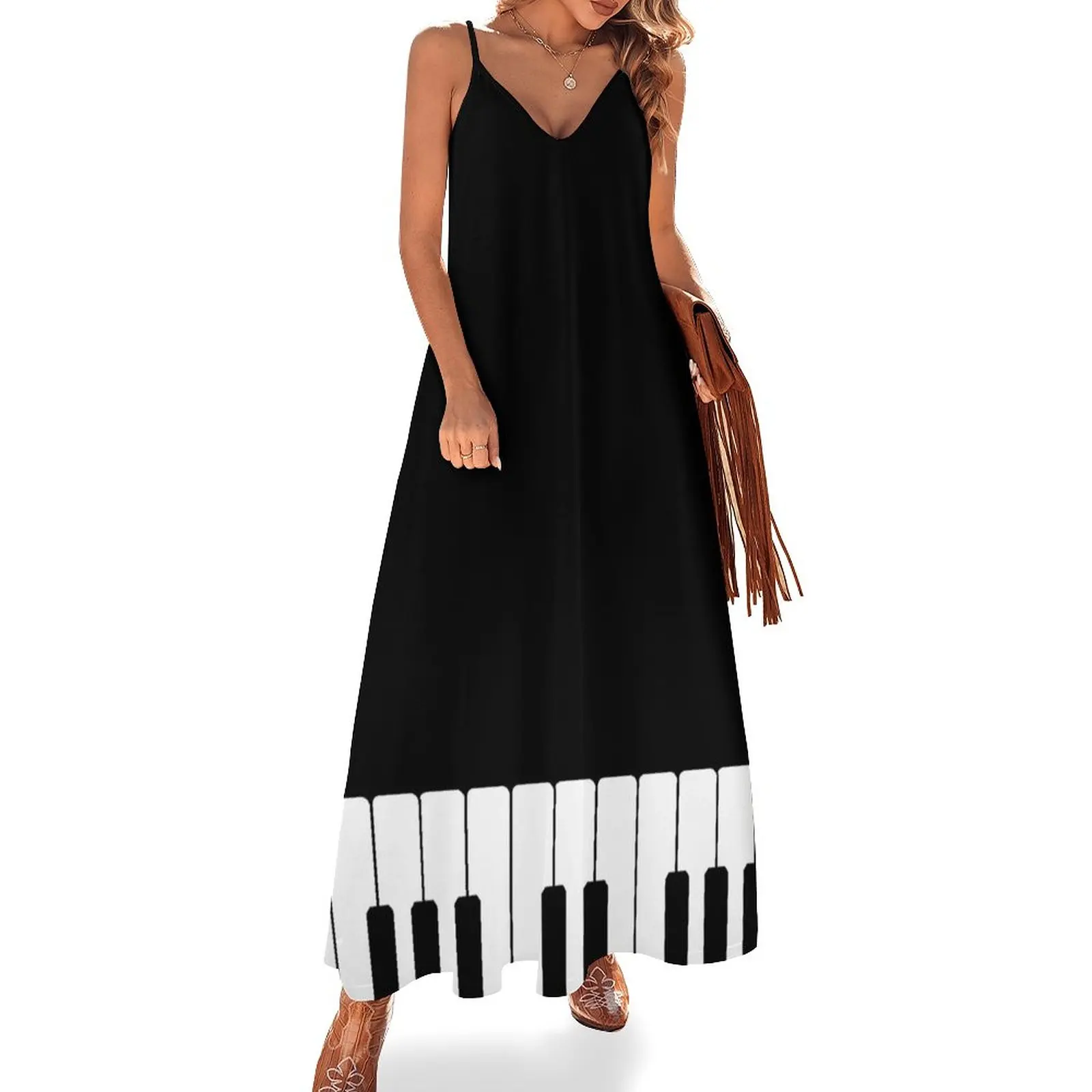 

Piano Sleeveless Dress birthday dress elegant dress