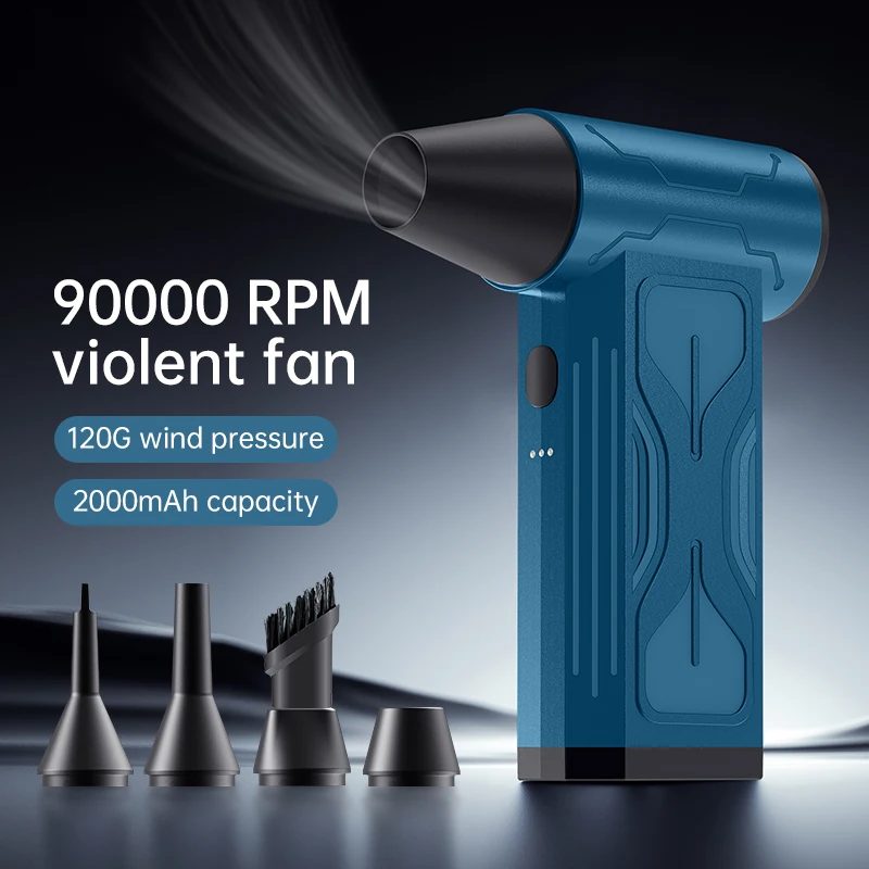 

Новый струйный вентилятор, сильный портативный портативный портативный компьютер для устранения пыли, источник питания урагана, турбореактивный вентилятор, светодиодный инструмент для очистки