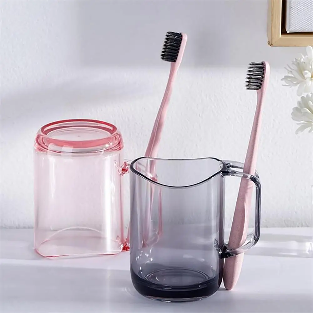 Household Mouthwash Cup Creative Holding Water Comfortable Grip Transparent Appearance Toothbrush Holder Bathroom Accessories