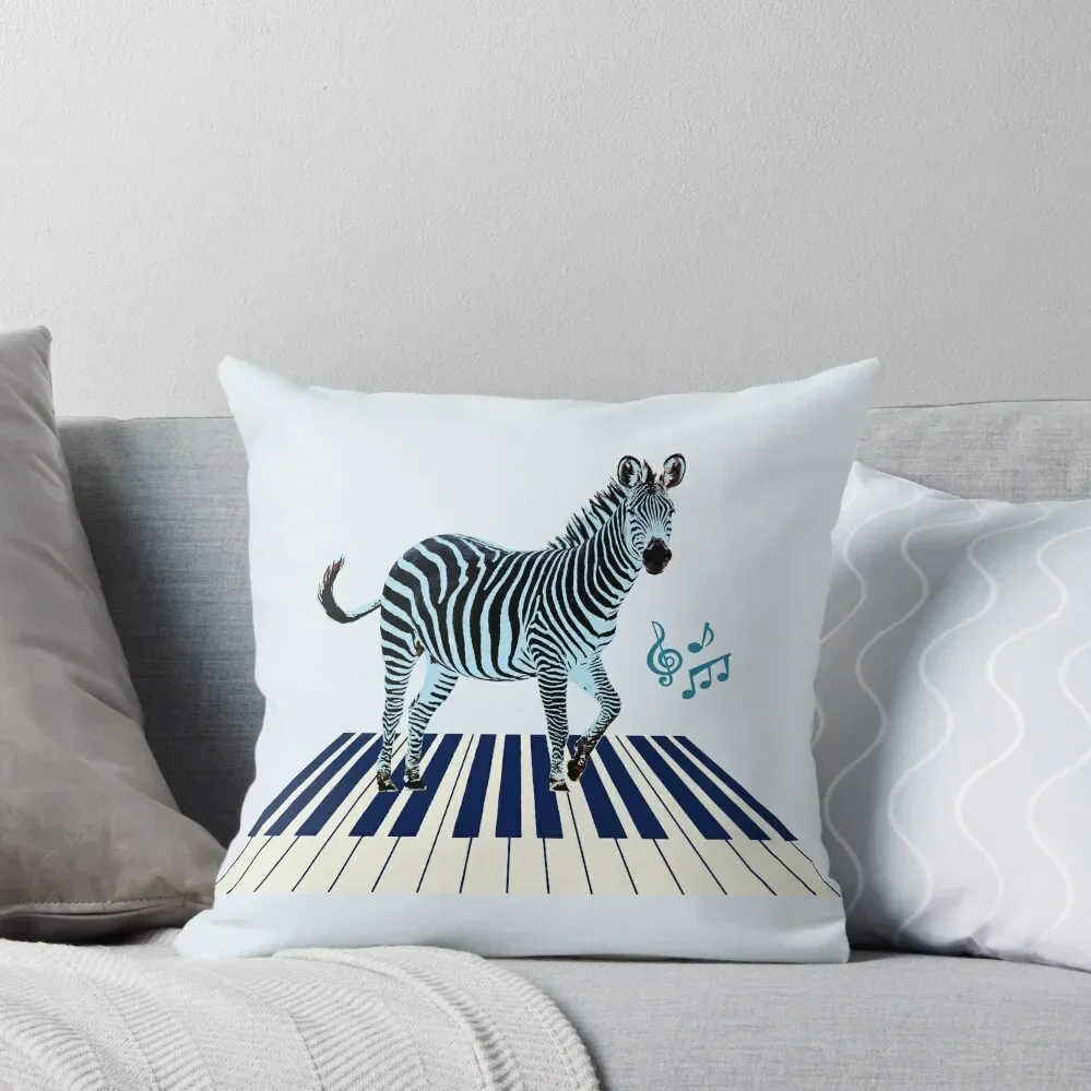 

Zebra in Blue on Keyboard with Music Notes Throw Pillow christmas pillow case pillow cover luxury