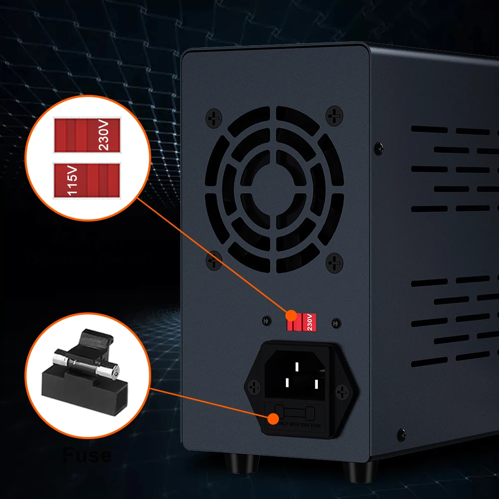 Wanptek Labornetzteil, einstellbar, 0–30 V, 0–10 A/0–60 V, 0–5 A/0–120 V, 0–3 A, mit USB-Ausgang, Display-Tisch, DC-Netzteil – Detail 4