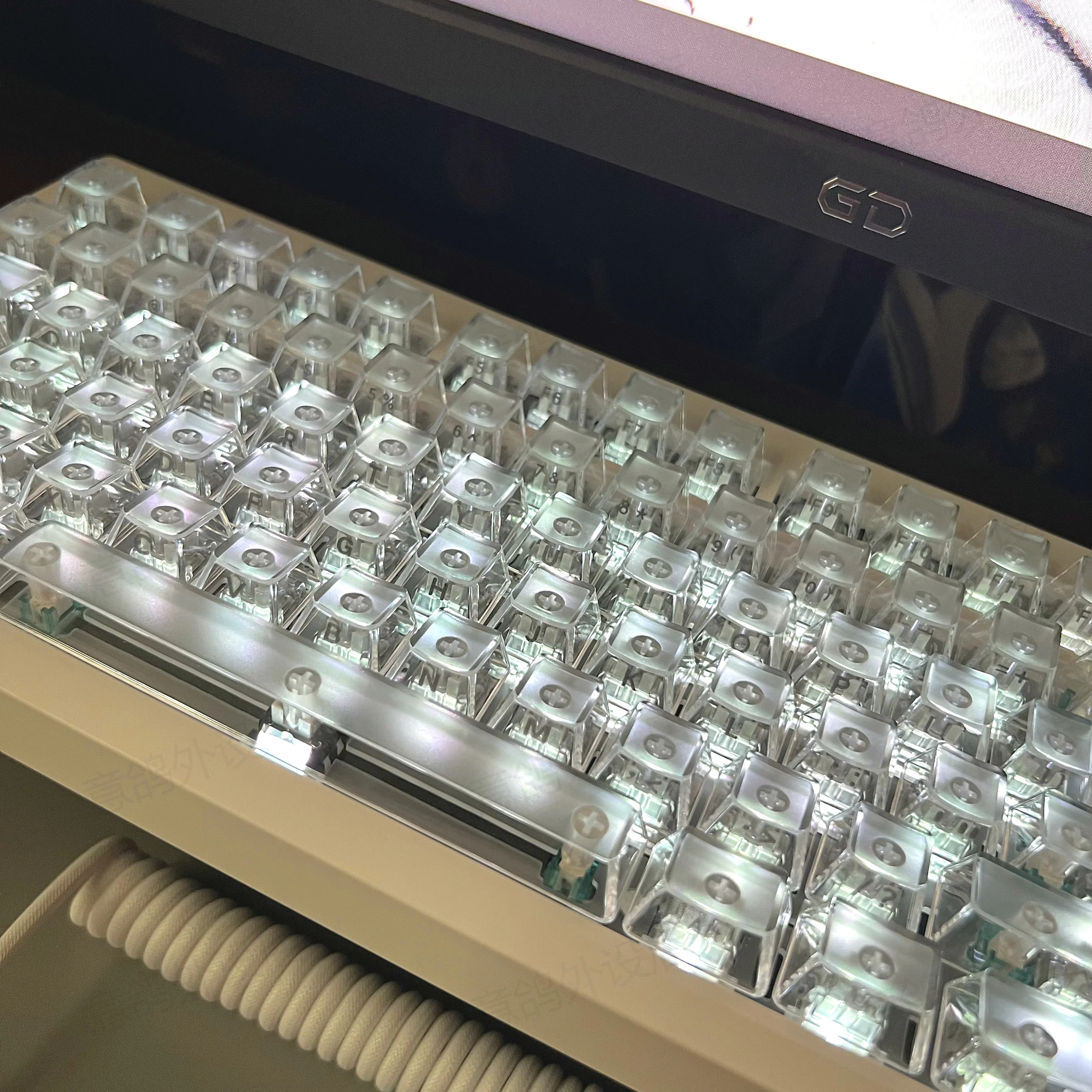 OEM de tapa de tecla grabada lateral transparente de PC