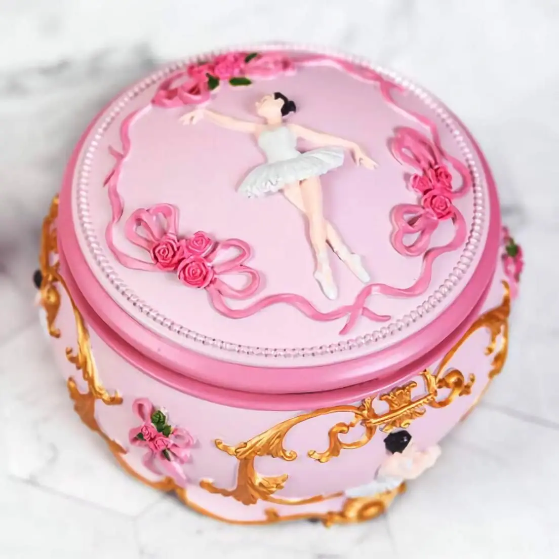 Classical Ballerina Music Box with Colorful Lights, 18-Note Wind Up for Birthday Christmas Gift