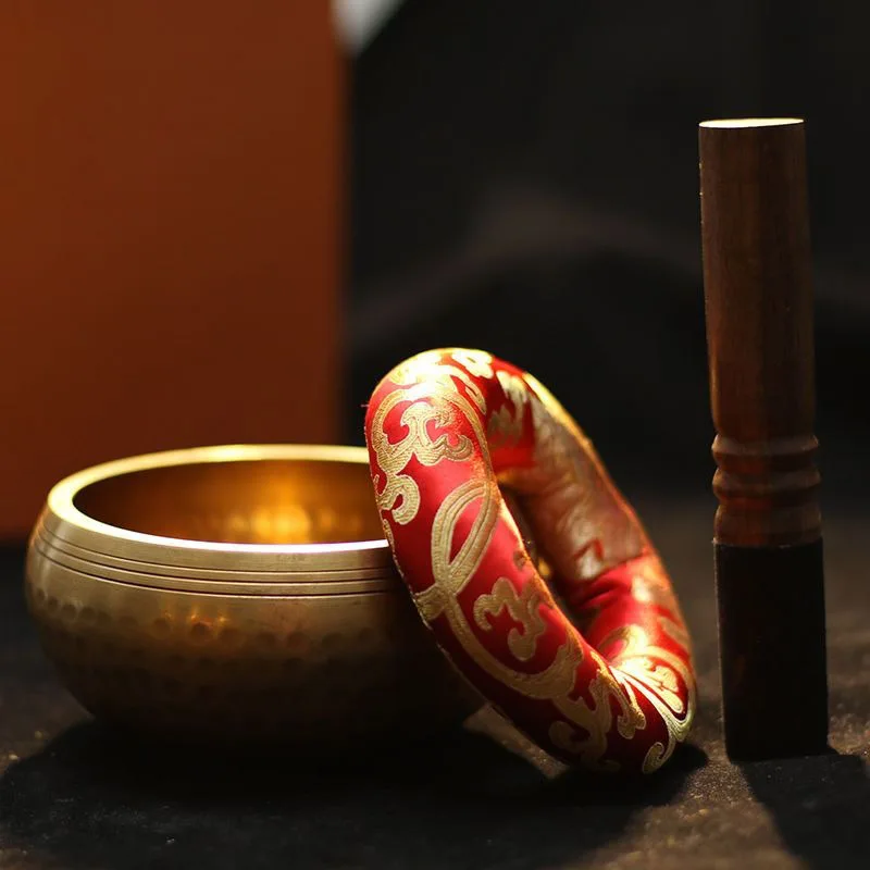 Bronze Nepal Singing Bowl Small Tibetan Singing Bowl Sound Healing Meditation Instrument Tibetan Buddhist Supplies Copper Bowls