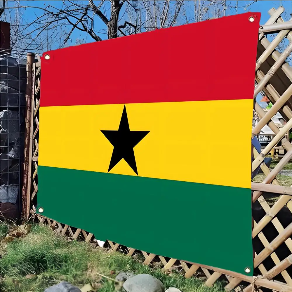 Flag of Ghana Flags Daily four ring borderless design indoor outdoor decor easy hang install