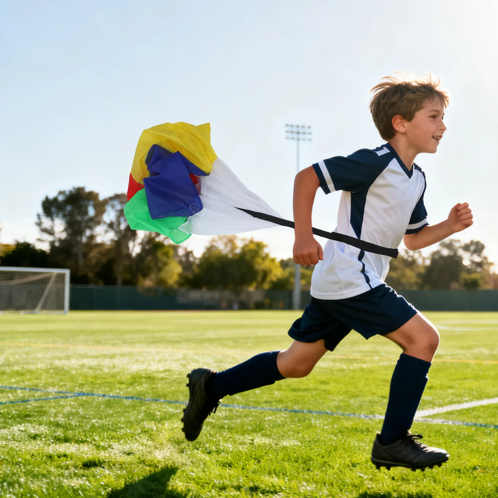 Football Resistance Parachute Colorful Polyester with Built-in Mesh Prevents Rope Entanglement Speed Training Running