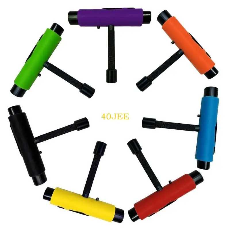 

40JE Skate Tool All in Skateboard Tool Roller Skate Tool T Tool for Skateboard Mutifunction Portable Skateboard Accessory