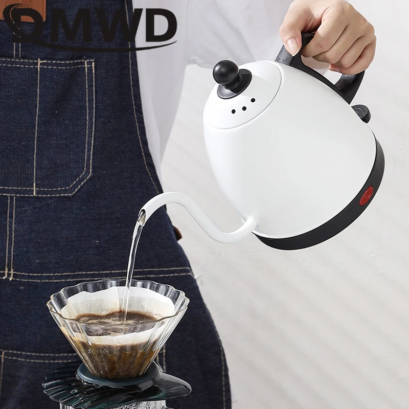 DMWD Electric Gooseneck Kettle 800ML Hand Brew Coffee Pot Teapot Temperature Control Pot Rapid Heating Kettle Electric Kettle