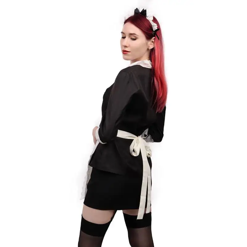 DAZCOS-Moira O'Hara Cosplay Costume pour femme, robe tablier de femme de chambre française, chemise et jupe sexy avec tablier, tenues d'Halloween