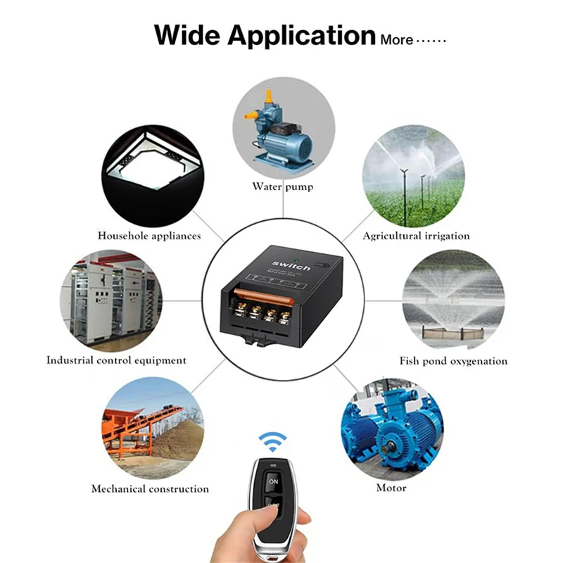 A003 2X 12V Fernbedienung Schalter mit 30A Relais, DC 72V 60V 48V 36V 24V 12V Drahtlose Schalter Für Lichter, Lampen, Fans