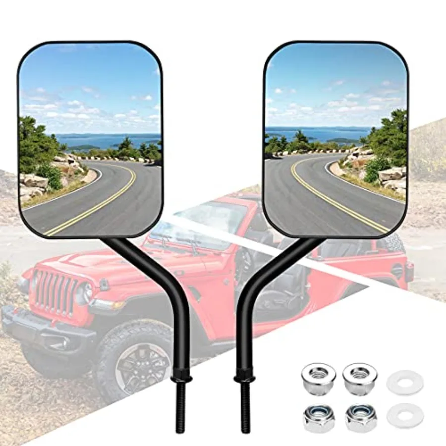 

Mirrors Doors Off Compatible with Jeep Wrangler JK CJ JL and Unlimited - Door Hinge Side Mirrors for Jeep - 2 Pack 5.5 x 7.5 in
