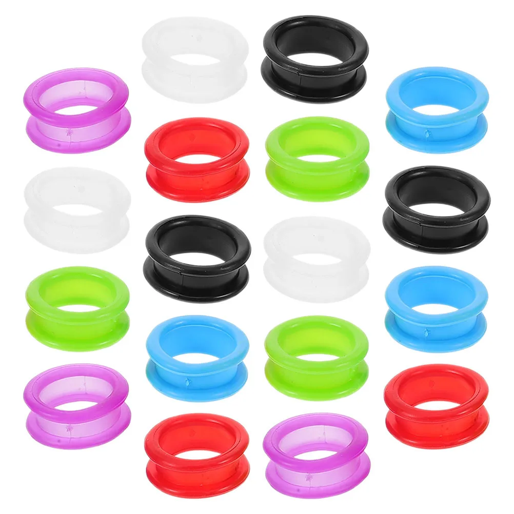 

18 Pcs Colored Silicone Finger Ring Dog Grooming Scissors Accessories Barber Shears Rubber Inserts