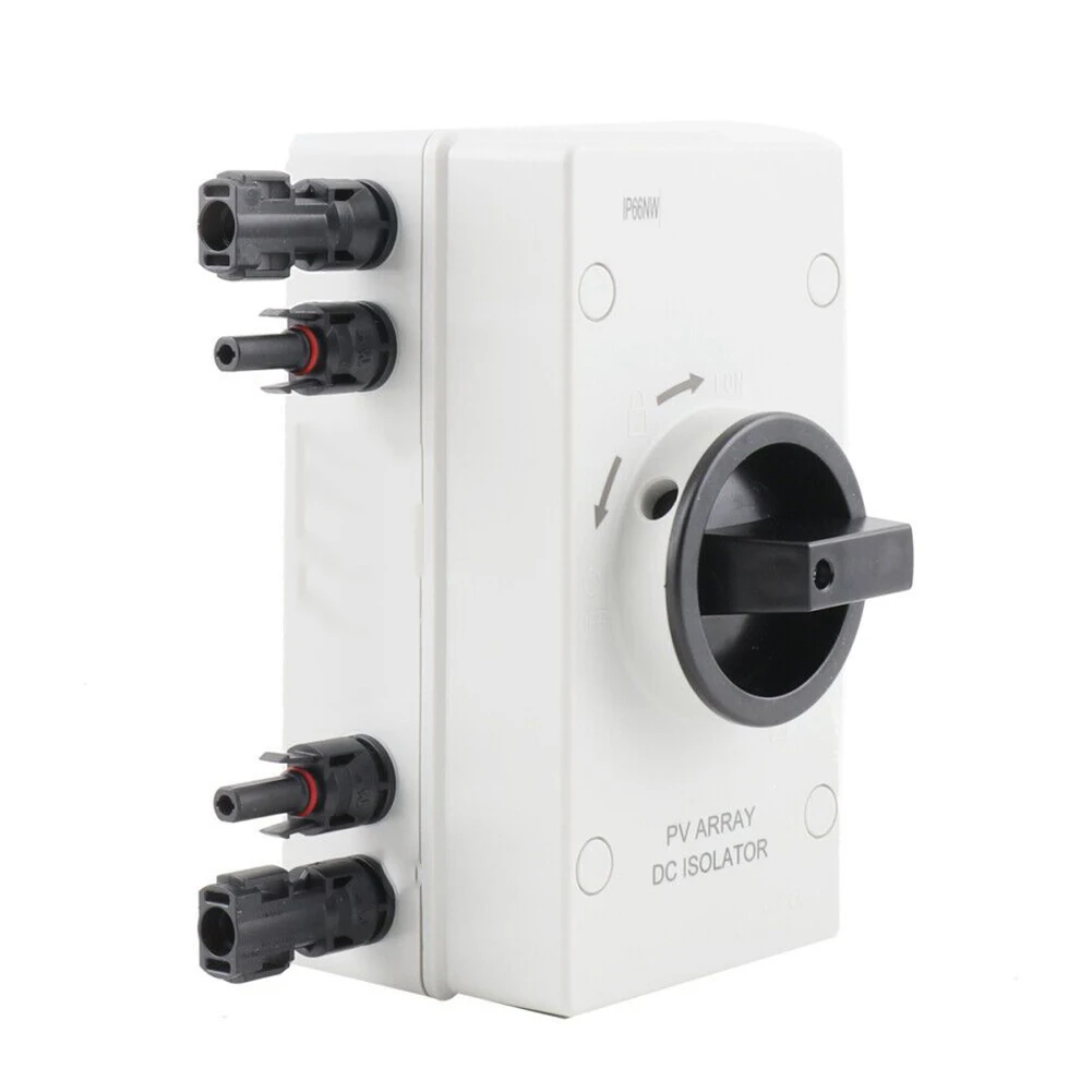 Solar PV DC Disconnect Switch 32A 1000V with IP66 Waterproof Housing and Quick On/Off Control for RV and Marine Power Systems