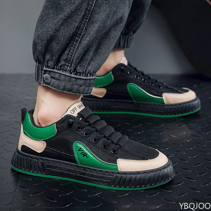 

Весенние мужские новые дышащие парусиновые модные универсальные туфли для спорта и отдыха, Нескользящая вулканизированная мужская обувь на толстой подошве