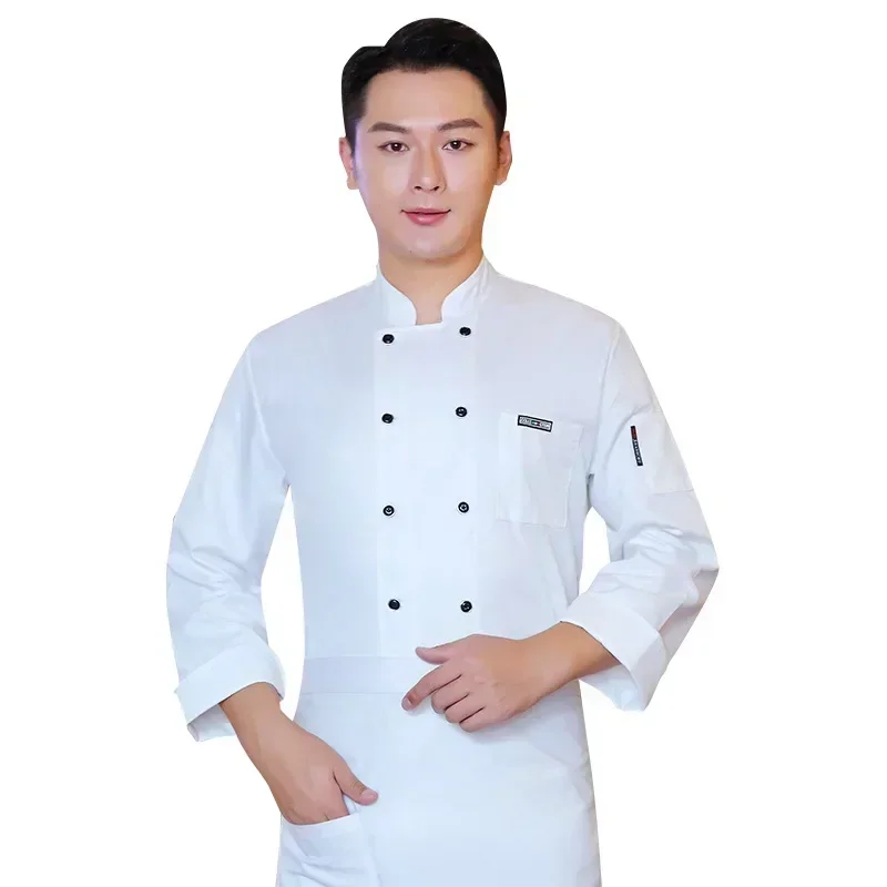 Uniformes de Chef de grand hôtel pour hommes et femmes, épais et respirants, cuisine, restauration, salle de gâteaux, vêtements de cuisine pour marmite chaude