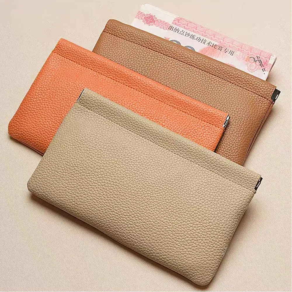 Mobile Phone Bag Hand-held Bag Document Holder Long Wallet Data Cable Storage Self-closing Large Capacity Simple Cosmetic Bag