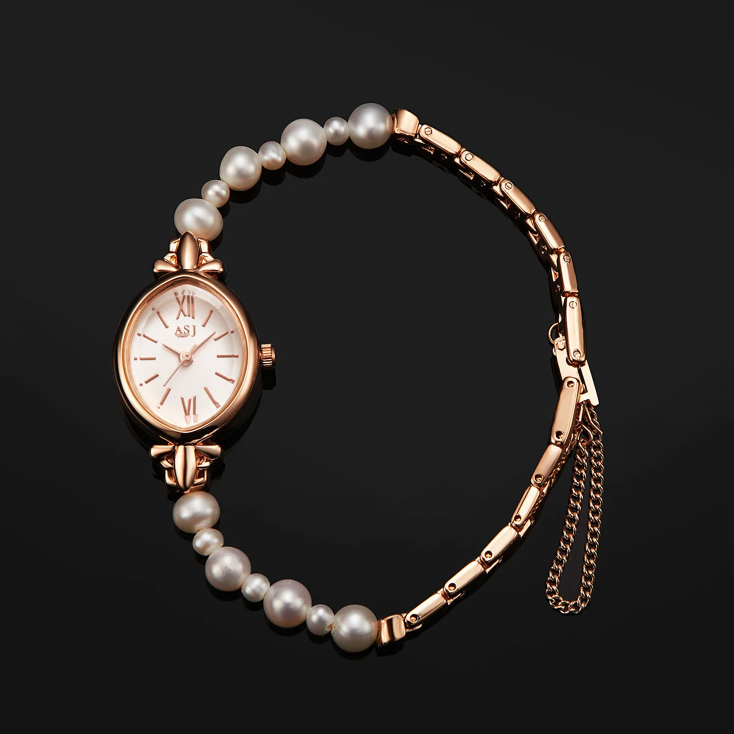 Reloj de pulsera con cuentas de perlas para Mujer, Reloj de cuarzo creativo, resistente al agua, dulce y elegante