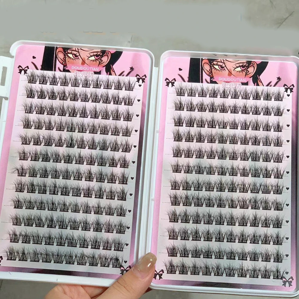 

24 Rows Glue-free False Eyelashes Mixed 5D Flurry Fake Eyelash Single Cluster Lazy Trilogy Segmented Lashes Extension DIY Makeup