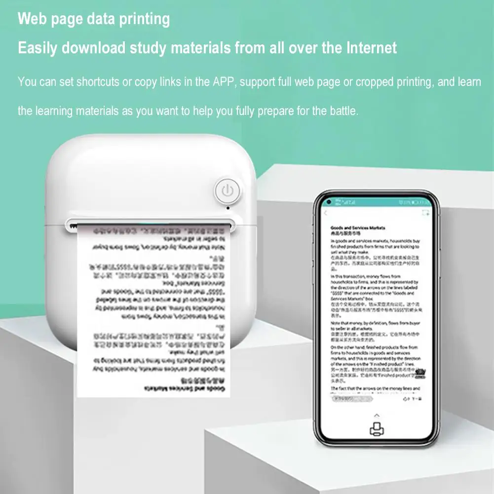 Портативный мини-термопринтер HD, беспроводной Bluetooth-принтер с USB для учеников, ошибки, заголовка, заметки, неправильный Карманный Inkless Printin
