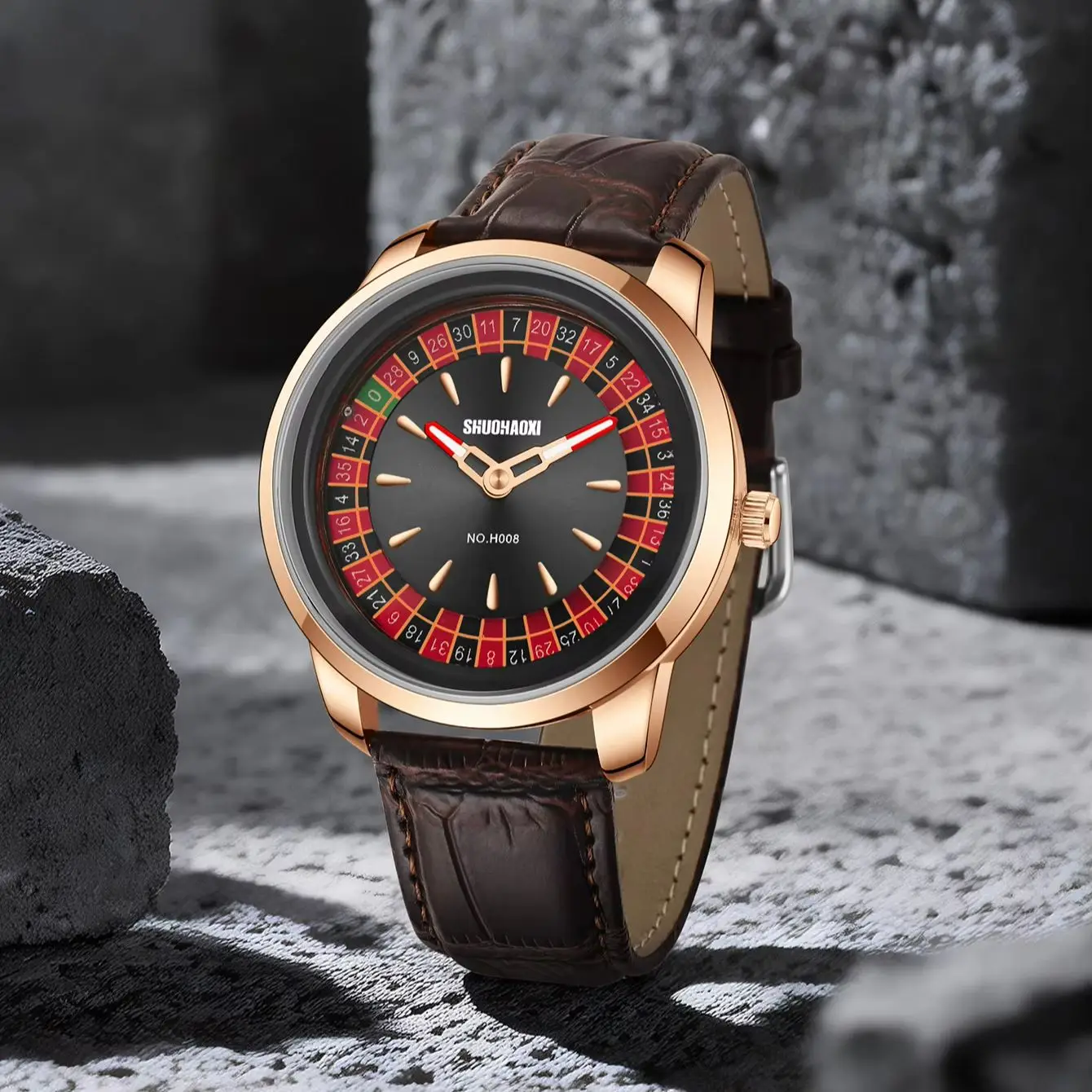 New European-Style Roulette Poker Game Design Fashionable Quartz Watch