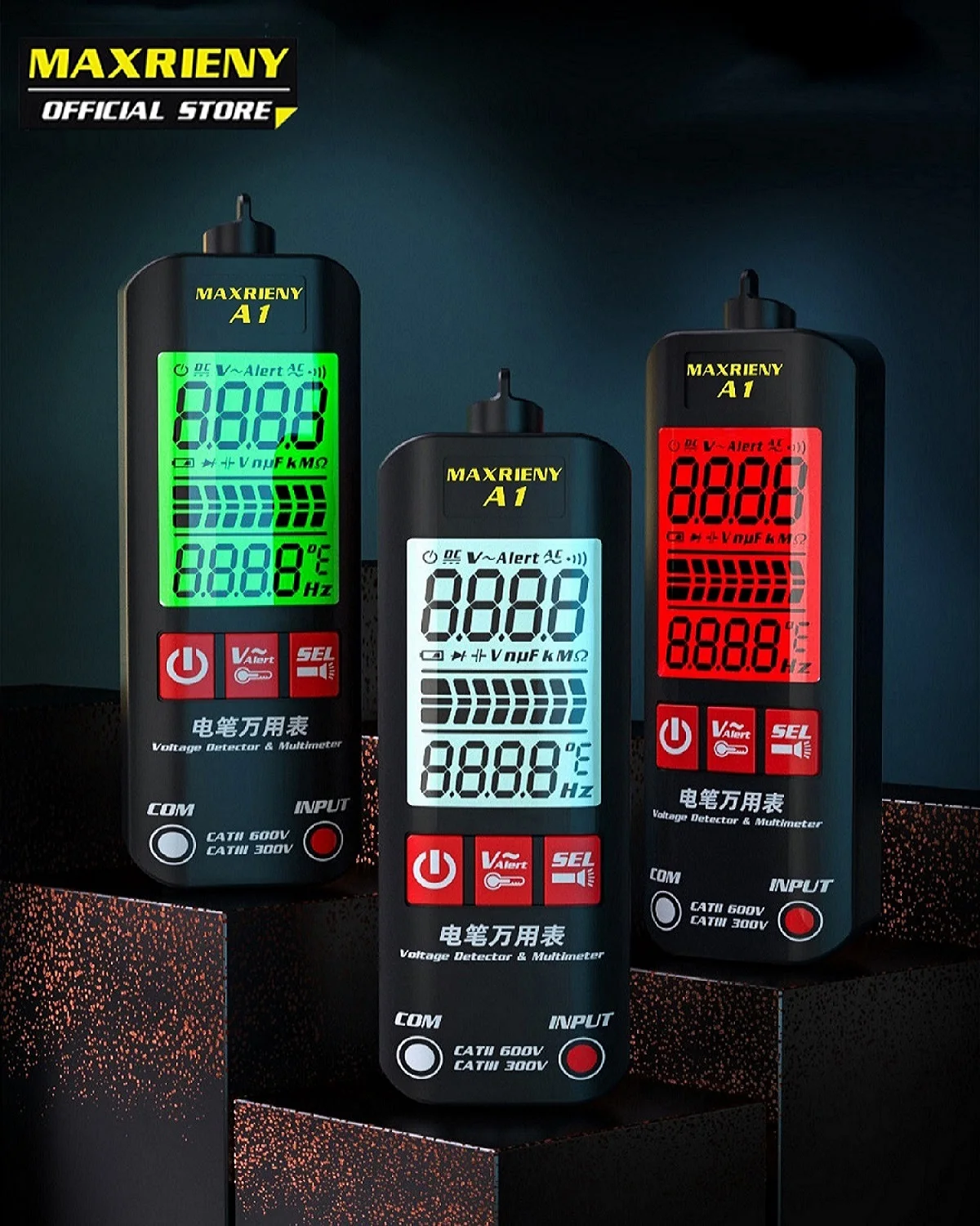 Voltage Tester Smart Digital Multimeter Non-Contact Electrician Pen Detector Voltmeter Ac Live Wire Test Ohm Hz NCV Meter