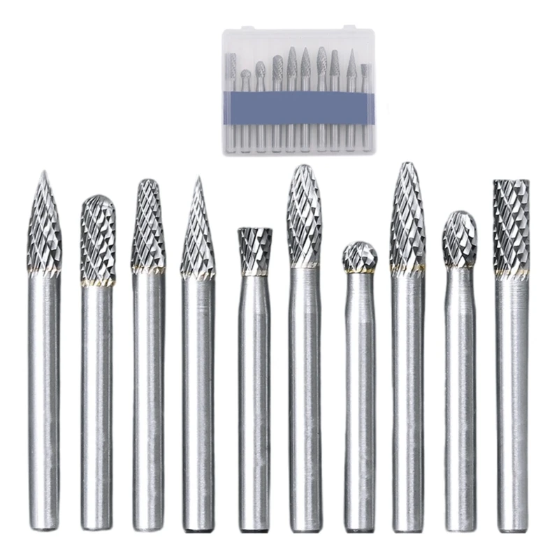 10Pcs Grinding Bit for Metal Rotary Tool Attachment Accessories Weld Stone