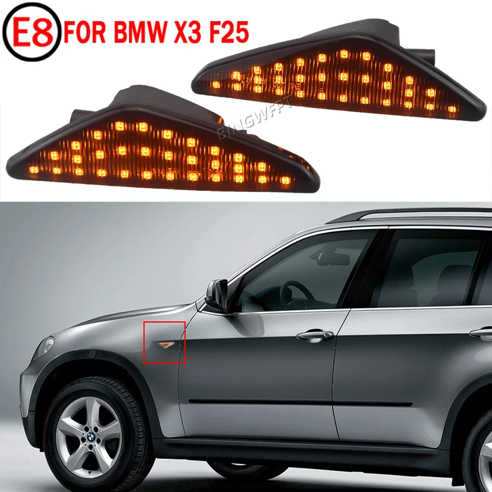 High quality LED Dynamic Side Marker Turn Signal Blinker Flowing Water Blinker Flashing Light For BMW X3 F25 X5 E70 X6 E71 E72