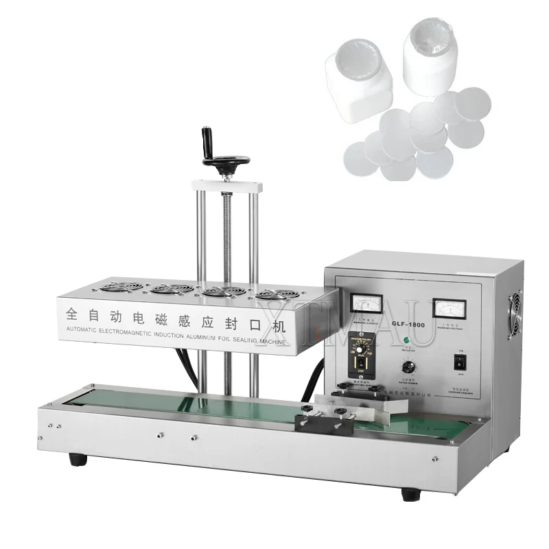 Desktop Stainless Steel Cover Automatic Electromagnetic Foil Sealing Machine Continuous Induction Sealer Machine 20-280MM