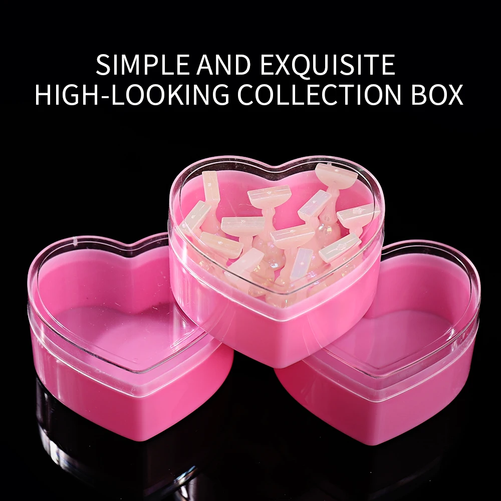 5Pc Heart Shape Nail Storage Box Container Cotton Swab Storage Box Accessories Cleaning Desktop Tool Multifunctional Jewelry Box