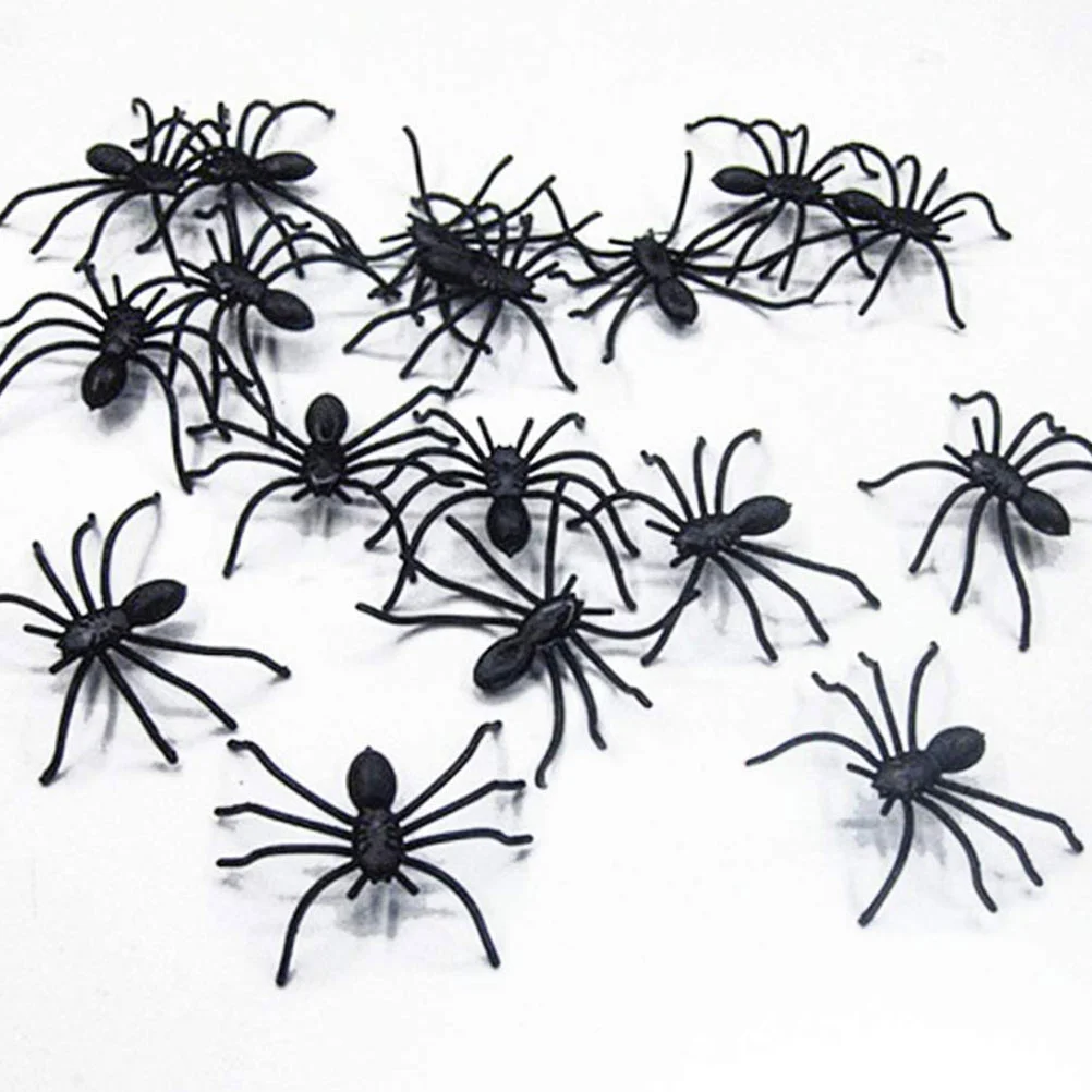 30 Pcs Soft Spider Toy Home Ornaments Halloween Decorations Adornments Plastic Joking Toys Hanging Spooky Props Spiders